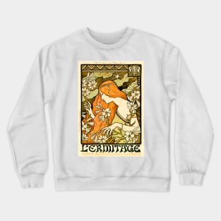 Revue L 'ERMITAGE by Paul Berthon 1897 French Artist Art Nouveau Lithograph Crewneck Sweatshirt